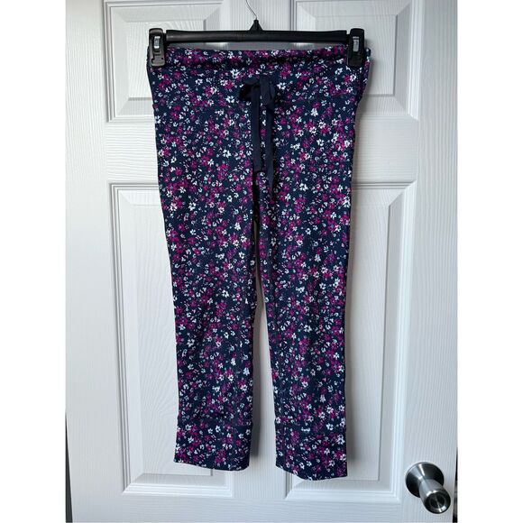 GapFit Leggings Small Women's Purple Blue Exercise Daisy Capris Floral Ditsy - Picture 1 of 5